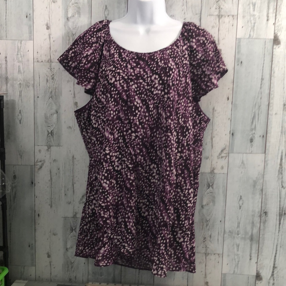 Dress Barn Layered Lined Cap Sleeve Blouse 2X